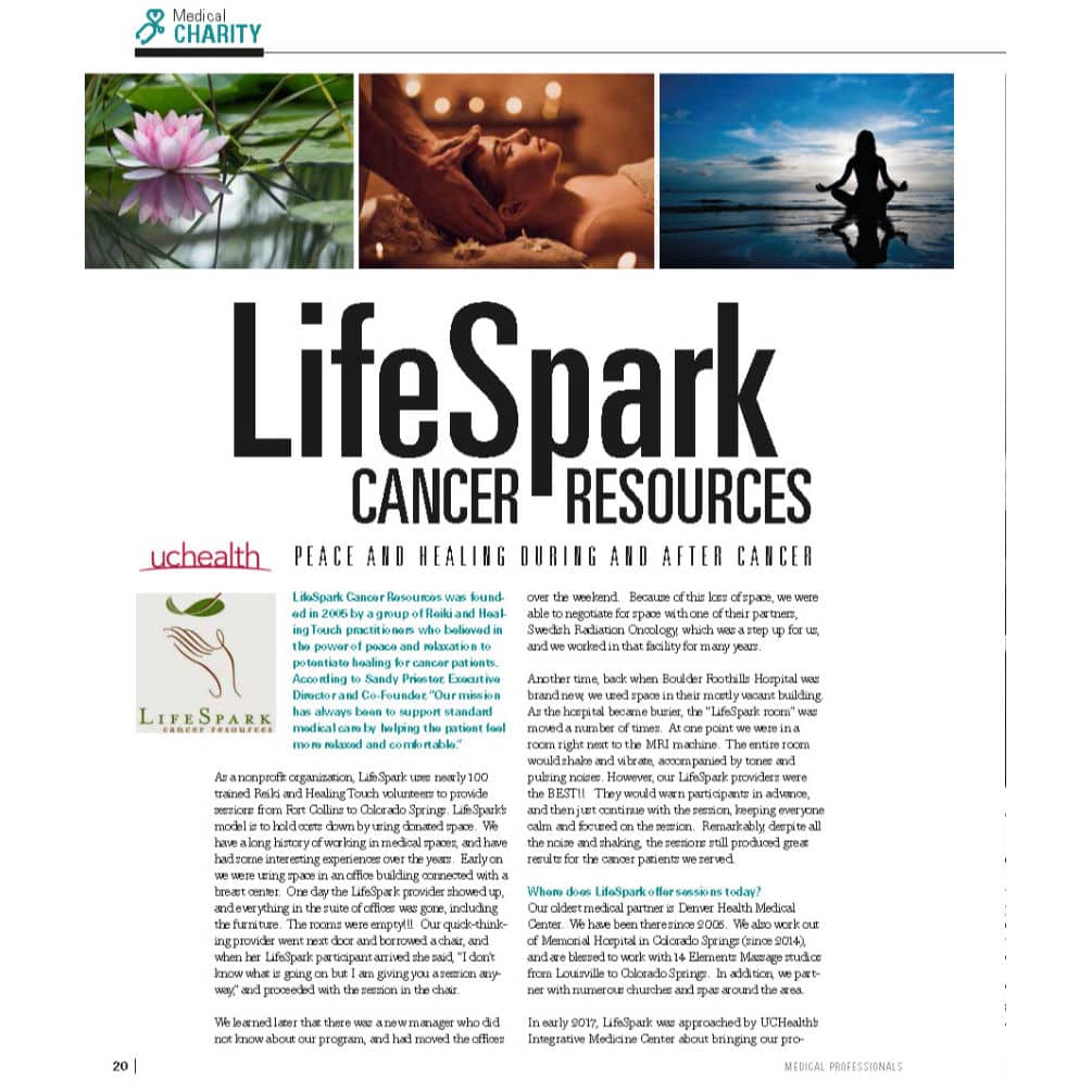 LifeSpark Cancer Resources Featured article in Medical Professionals Magazine