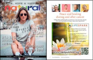LifeSpark feature ad on inside front cover of Mile High Natural Awakenings Magazine