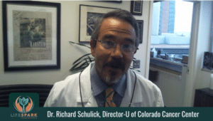 Video image of interview with Dr. Richard Schulick, Director of University of Colorado Cancer Center