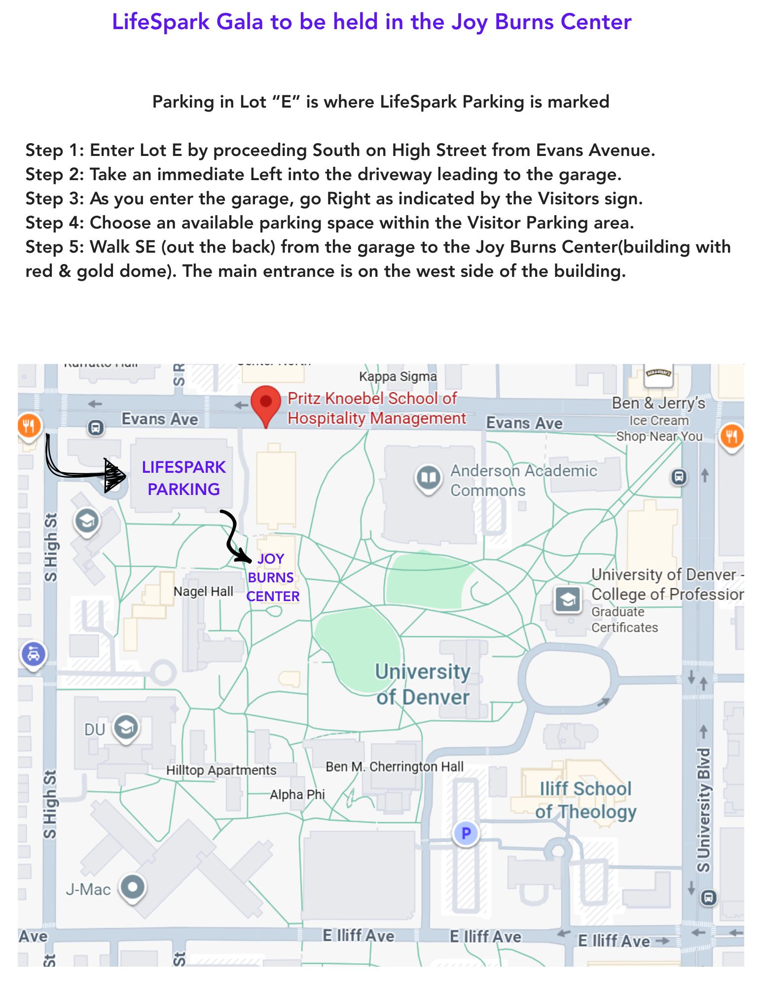 Gala Directions & Parking